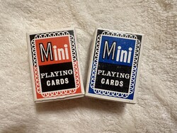 Retro Mini / Mikro úti francia kártya dupla pakli (3x4 cm) - Teljesen új, hibátlan!