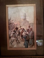 Charles Wilda (1854–1907) – Dervisek tánca – orientalista akvarell – Szépművészeti Múzeum archív dok