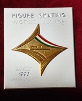 Junior Műkorcsolya Világbajnokság 1995 – Budapest Emlékplakett, Kiváló Állapotban, Eredeti Tokban