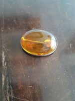 Large Amber Brooch in Silver Setting GGalinának
