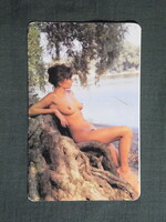 Kártyanaptár,trafik,ajándék üzlet,erotikus női akt modell, 1987   (8)
