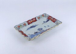 2B205 Imari stílusú jelzett keleti porcelán kínáló tálca 14 x 21.5 cm