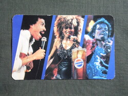 Kártyanaptár,PEPSI üdítőital,Pécs sörgyár,Tina Turner,Michael Jackson,Lionel Richi, 1987   (8)