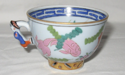CSODÁS HERENDI POISSON CSÉSZE MANDARIN FOGÓVAL 1941 HALVÁNYKÉK SZÍNBEN