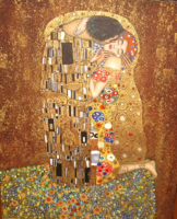 NAGYMÉRETŰ, CSODÁS PLASZTIKUS GUSTAV KLIMT KÉP : A CSÓK