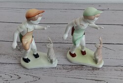 Aquincum porcelán fiú nyuszival!