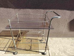 Mid Century kétszintes zsúrkocsi tálaló kocsi