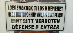 Old MÁV Enamel Sign 60x30 in Beautiful Condition