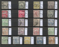 M19 - Turul bélyeg tétel (21 db) 1900-1913, III, IV, VI, VII vízjelekkel.