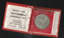 100 Forint 1983 Simon Bolivar réz-nikkel emlékérem Tárolóban, certifikációval.