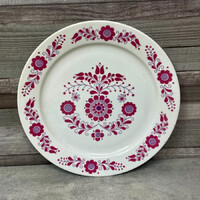 Alföldi porcelán nagyméretű tányér rózsaszín-lila virágmintával