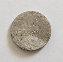 Ritka! Lengyel ezüst 10 Groszy 1840. (2.)