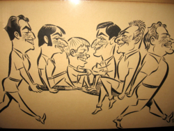 IGAZI KURIÓZUM ! EREDETI SZEPES BÉLA / 1903-1986 / : TENISZ CSAPAT 1950-es, 1960-as  évek