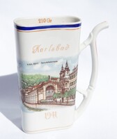 Antik Karlsbad porcelán ivóbögre - Sprudelkolonnade 1941 14,5 cm