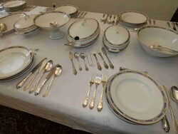 12 személyes, antik 73 db-os KPM porcelán étkészlet 1922-ből