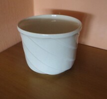 Régi retró fehér kerámia kaspó virágtartó (13,5 cm)  1970-es évekből