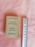 Régi retró angol - magyar  miniszótár minikönyv 7 cm