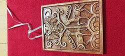 Id. Józsa János (Korond) – Kelta Cernunnos terrakotta falikép (20x15,5 cm)