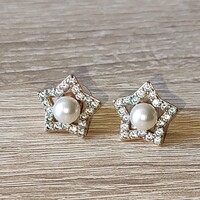 Akció! Eredeti jelzett Swarovski Stella használt rose aranyozott fülbevaló