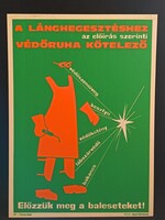 Eredeti, retro balesetmegelőző, biztonságtechnikai műanyag/plasztik tábla. Ságvári Nyomda 70-es évek