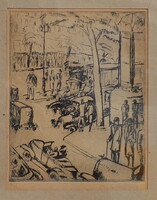 Walleshausen Zsigmond 1887-1978 "Párizs " Eredetiség igazolással SZÁMLÁVAL