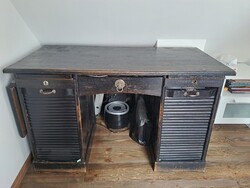 Lingel tipusú redönyös Art Deco íróasztal