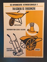 Eredeti, retro balesetmegelőző, biztonságtechnikai műanyag/plasztik tábla. Ságvári Nyomda 70-es évek