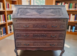 Antique-style, neobaroque carved wooden cabinet / writing desk