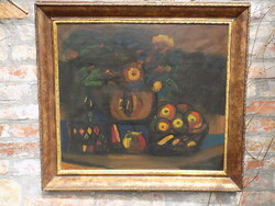 Kohán György: Csendélet. Olaj - pasztell, 1930-as évek. 80 x 70 cm.