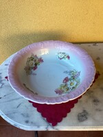 Antik festett porcelán mosdótál lavór 42 cm.