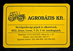 Agrobázis kft mezőgazdasági gépek Szeged kártyanaptár 1998