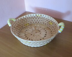 Régi retro fonott gyékény kosár  kenyérkosár  28 cm 1970-1980-as évekből