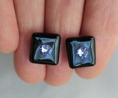 ÚJ üveg fülbevaló swarovski kristállyal