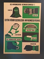 Eredeti, retro balesetmegelőző, biztonságtechnikai műanyag/plasztik tábla. Ságvári Nyomda 70-es évek