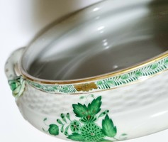 Eredeti Herendi porcelán zöld apponyi mintás tál