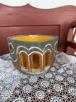 Gyönyörű retro nagyméretű Pesthidegkúti  kerámia  kaspó nosztalgia, midcentury modern