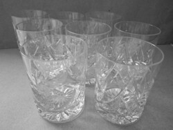 Csiszolt kristály whisky pohár készlet, 8 db egyben