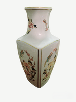 HOLLÓHÁZI PORCELÁN VÁZA 30 CM – PARADICSOMMADÁR, VIRÁGMINTA, ARANYOZOTT, HIBÁTLAN