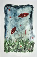 Győrfi András - 50 x 32,5 cm olaj, akril, karton