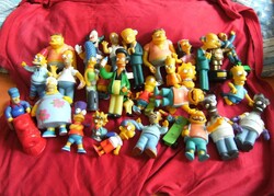 30 db régi Simpson család, Homer, Lisa, Maggie Simpson's figura gumifigura, retro, 80-90-es évek?