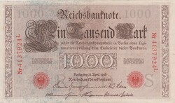 1000 Márka  1910   Németország   A képen látható állapotban
