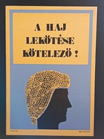 Eredeti, retro balesetmegelőző, biztonságtechnikai műanyag/plasztik tábla. Ságvári Nyomda 70-es évek