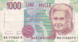 1.000  Líra 1990 Olaszország   A képen látható állapotban