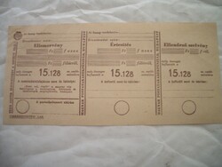 Magyar Postatakarékpénztár csekkbefizetési lap