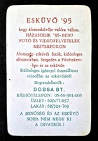 Dobsa bt Esküvő szervezés Szeged kártyanaptár 1995
