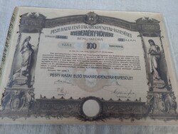Pesti Hazai Első Takarékpénztár Egyesület nyereménykötvény 100 koronáról