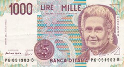1.000  Líra 1990 Olaszország   A képen látható állapotban
