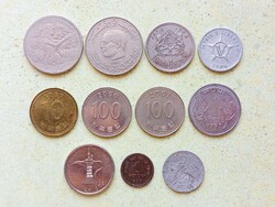 11 db Különböző Egzotikus Érme Kuba India Tunézia Marokkó Korea Libanon