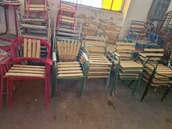 Retro székek  karos kerti székek rakásolható kerti székek régi csővázas vendéglátós székek