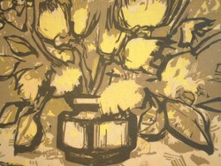 (N) Bordás Ferenc (1911-1982) : Sárga virágok